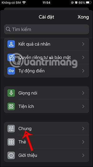 Cài đặt chung Google Search