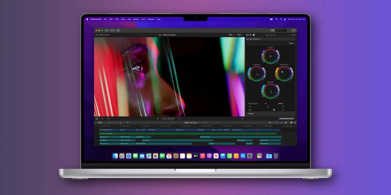 Final Cut Pro chạy trên MacBook Pro