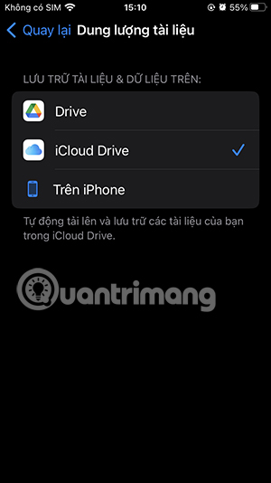 Tùy chọn tải file từ Keynote