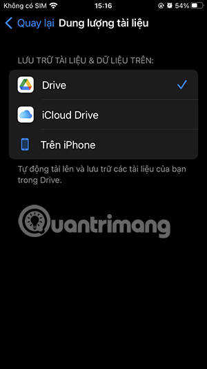 Tắt Keynote tải file vào iCloud Drive