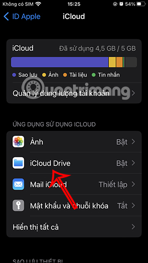 Chỉnh iCloud Drive