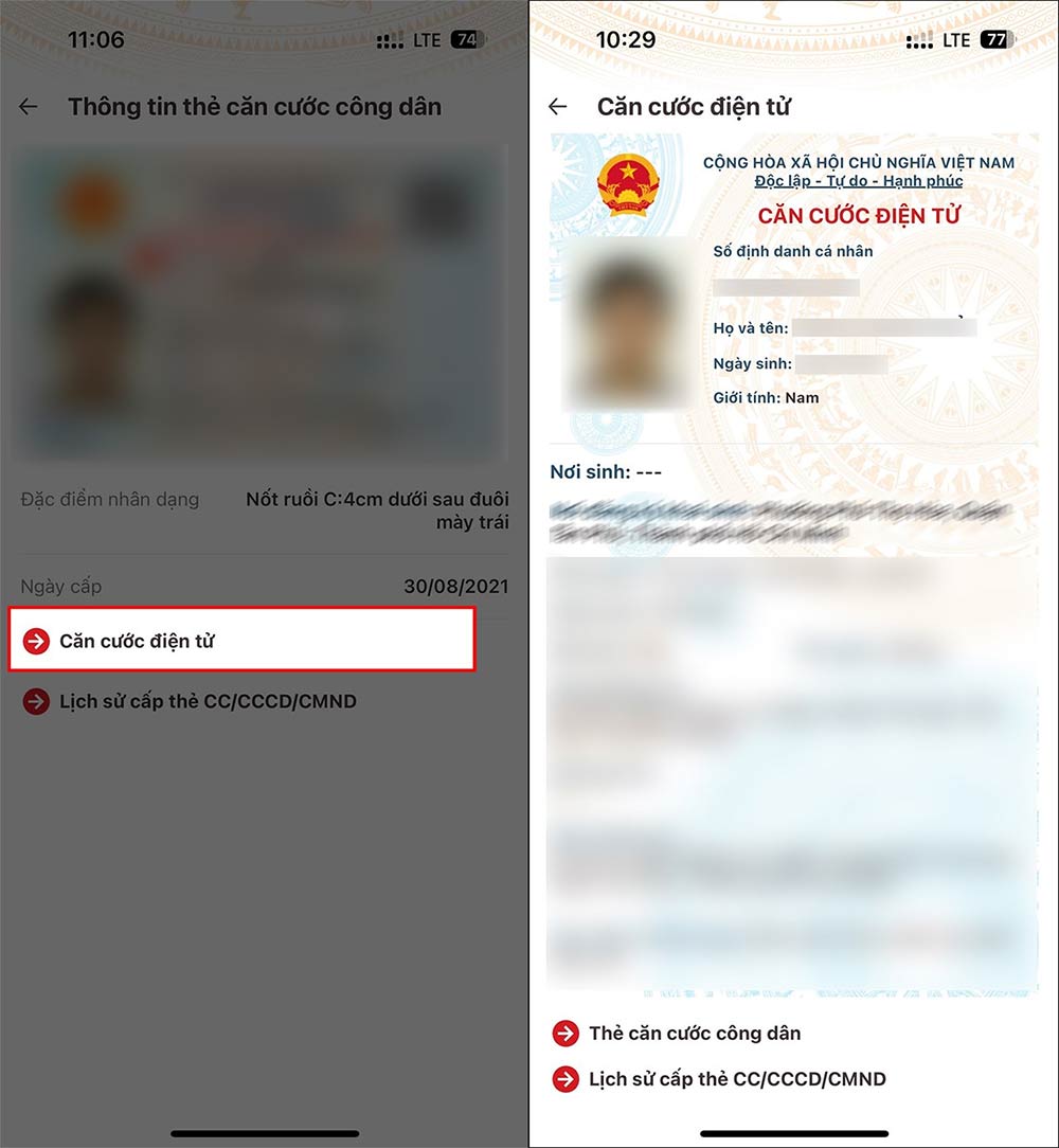 Xem Căn cước điện tử trên VNeID