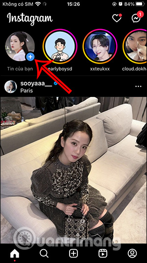Giao diện Instagram