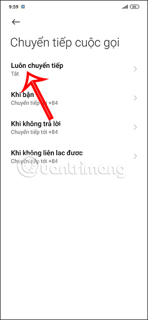 Luôn chuyển tiếp cuộc gọi Android 