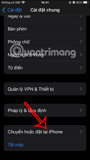 Cài đặt lại iPhone