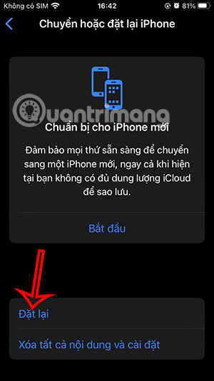 Đặt lại iPhonen