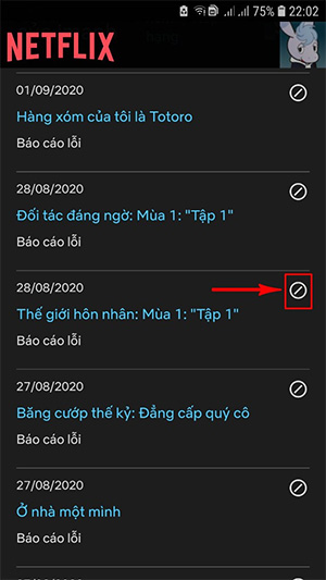 Xóa lịch sử Netflix trên điện thoại 