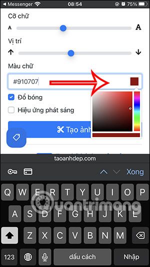 Chọn màu sắc