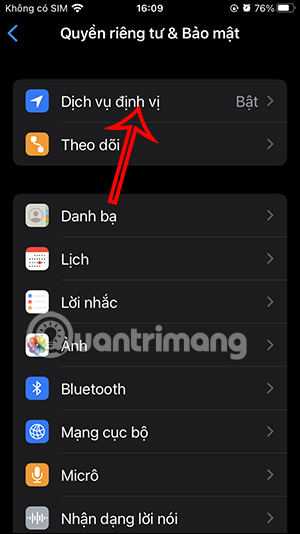 Dịch vụ vị trí trên iPhone