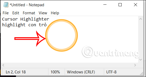 Tạo highlight con trỏ Windows