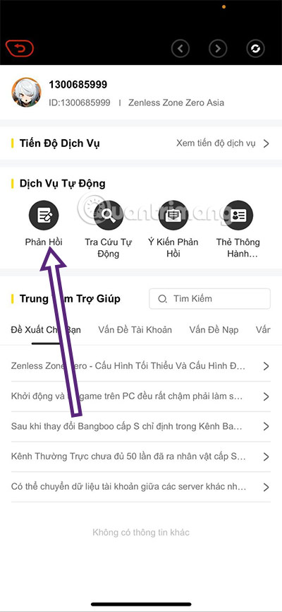 cách báo lỗi trong zzz