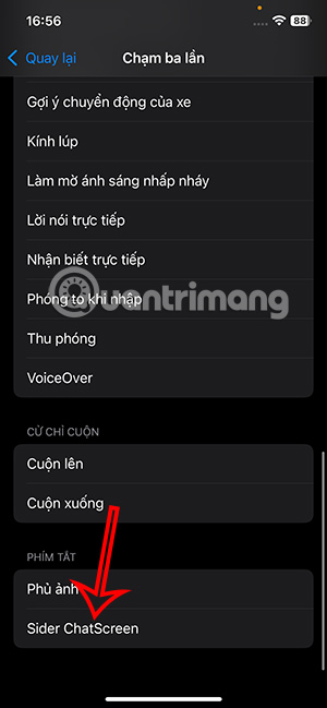 Chọn phím tắt Sider 