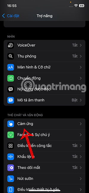 Cảm ứng trên iPhone 