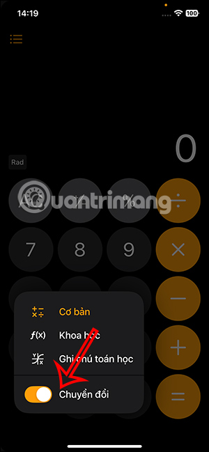 Bật chế độ chuyển đổi trên iPhone 