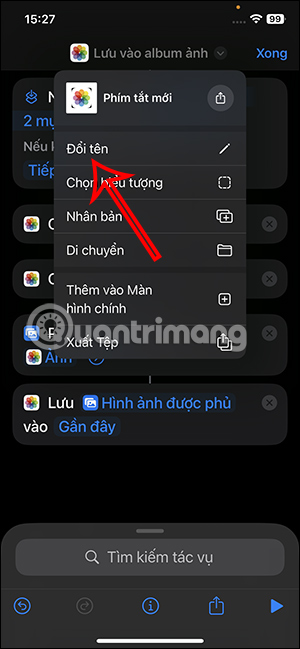 Đổi tên phím tắt iPhone 