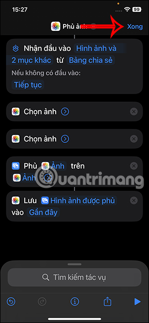 Lưu phím tắt chồng ghép ảnh 