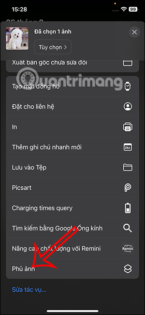 Phím tắt phủ ảnh iPhone 