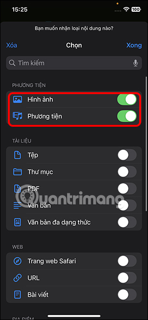 Chỉ nhận Hình ảnh 