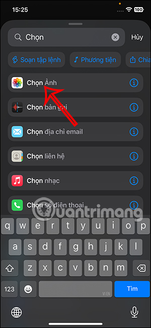 Tác vụ Chọn ảnh 