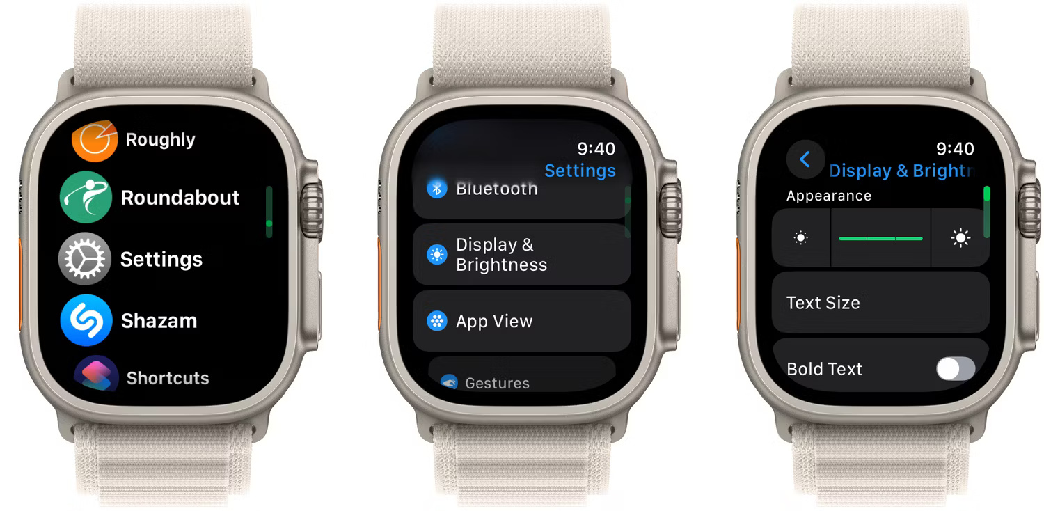 Thay đổi độ sáng màn hình Apple Watch và kích thước văn bản