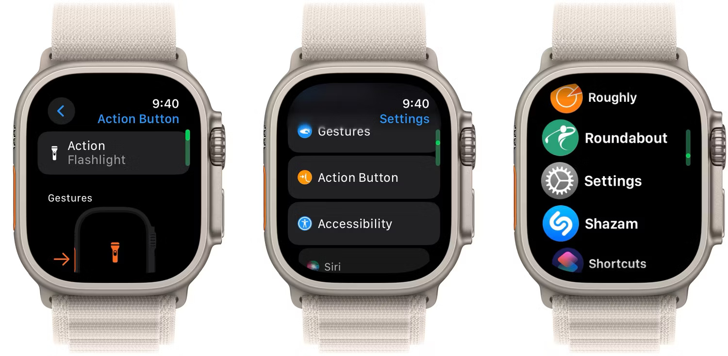 Tùy chỉnh nút Action của Apple Watch Ultra