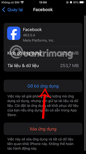 Gỡ ứng dụng Facebook trên iPhone 