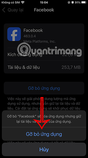 Xóa bộ nhớ đệm Facebook trên iPhone 