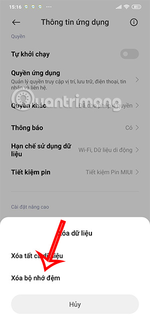 Xóa bộ nhớ đệm Facebook 