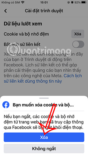 Xóa bộ nhớ đệm trong Facebook 