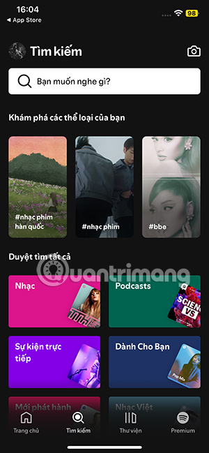 Tìm kiếm podcast Spotify
