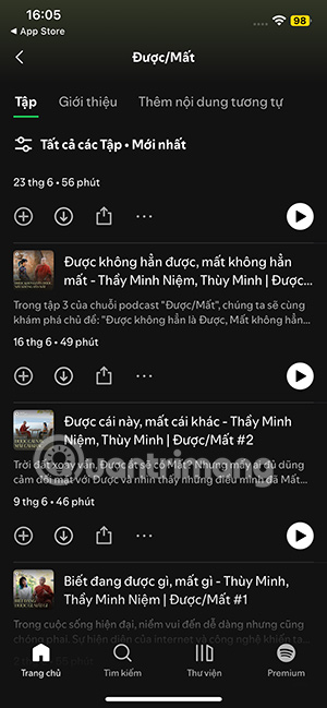 Nghe podcast Spotify