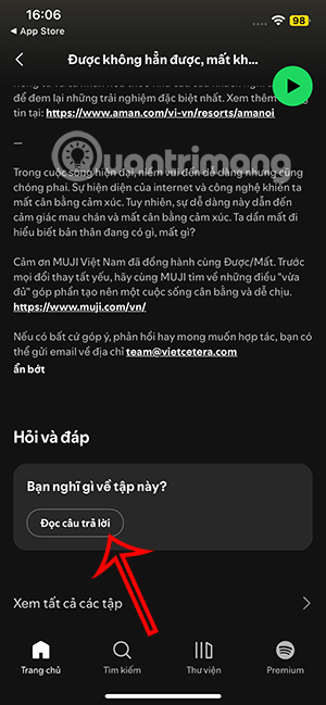 Đọc bình luận podcast Spotify