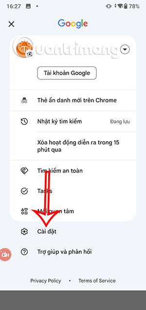 Cài đặt Google 