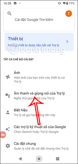  Âm thanh và giọng nói Google Assistant