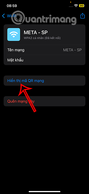 Hiện mã QR WiFi 