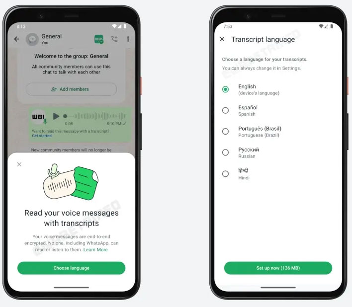 Tính năng chuyển tin nhắn thoại thành văn bản trên WhatsApp Beta