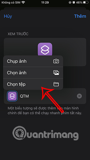 Chọn nguồn lấy ảnh 