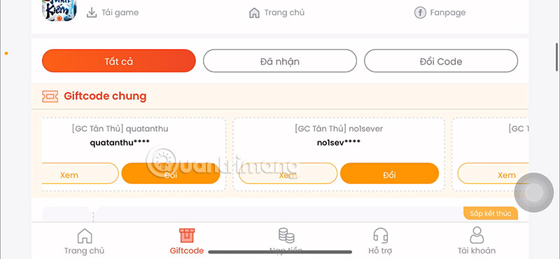 gift code tân nhất kiếm gh