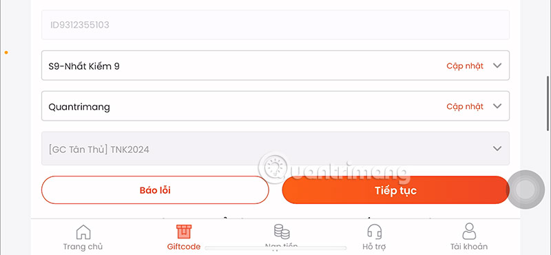 giftcode tân nhất kiếm