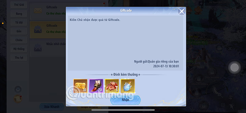 tân nhất kiếm giftcode
