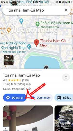 Đường di chuyển trên Google Maps