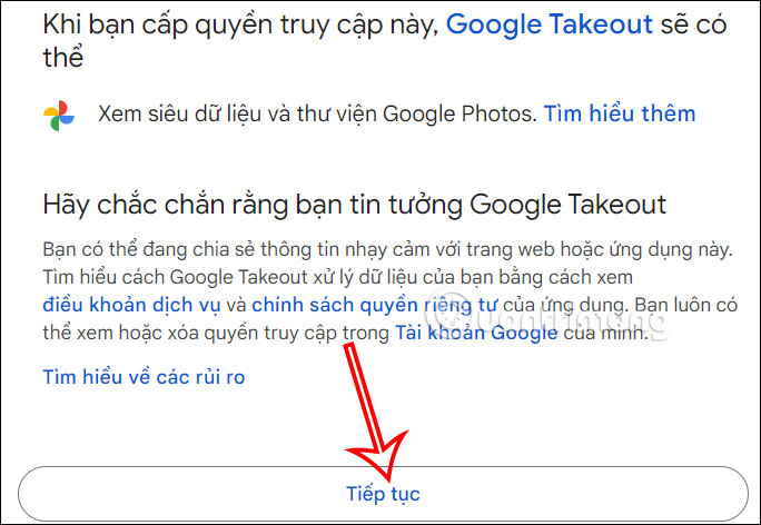 Đăng nhập Google Takeout