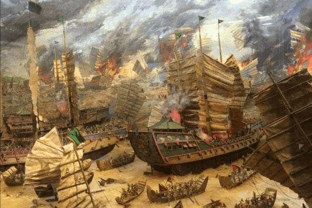 Đóng cọc trên sông bẫy thuyền địch​