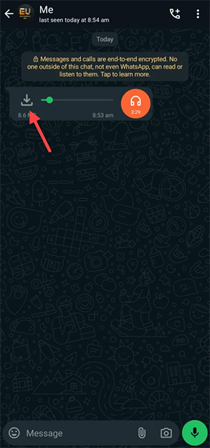 Tin nhắn âm thanh trên WhatsApp
