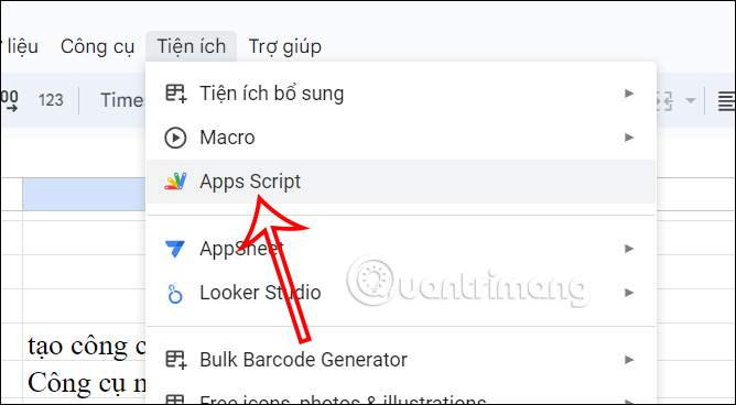 Apps Script trên Google Sheets