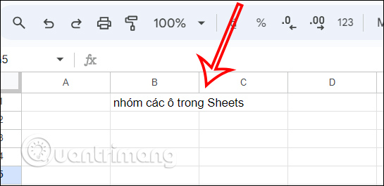 Chạy lệnh hợp nhất ô Google Sheets