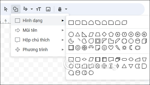 Vẽ hình trong Google Sheets