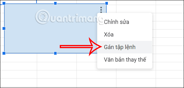 Gán lệnh cho hình vẽ trong Google Sheets