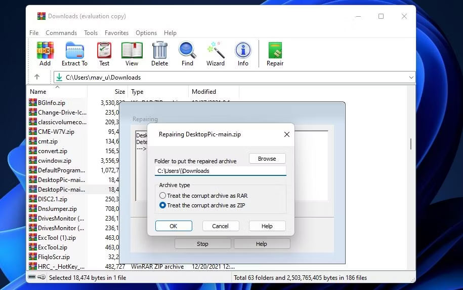 Cách sửa chữa file ZIP bị hỏng trong Windows 10/11