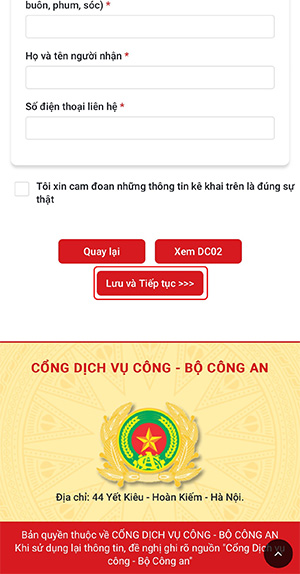 Gửi hồ sơ làm Căn cước dưới 14 tuổi online